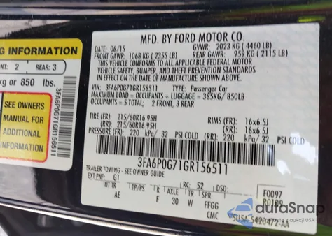 2016 Ford Fusion S z USA, uszkodzony, nr VIN 3FA6P0G71GR156511